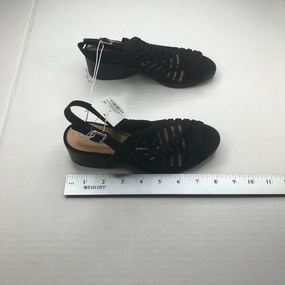 Cat And Jack Girl's Size 2 Open Toe Strap Shoes Black New With Tags - Picture 10 of 12